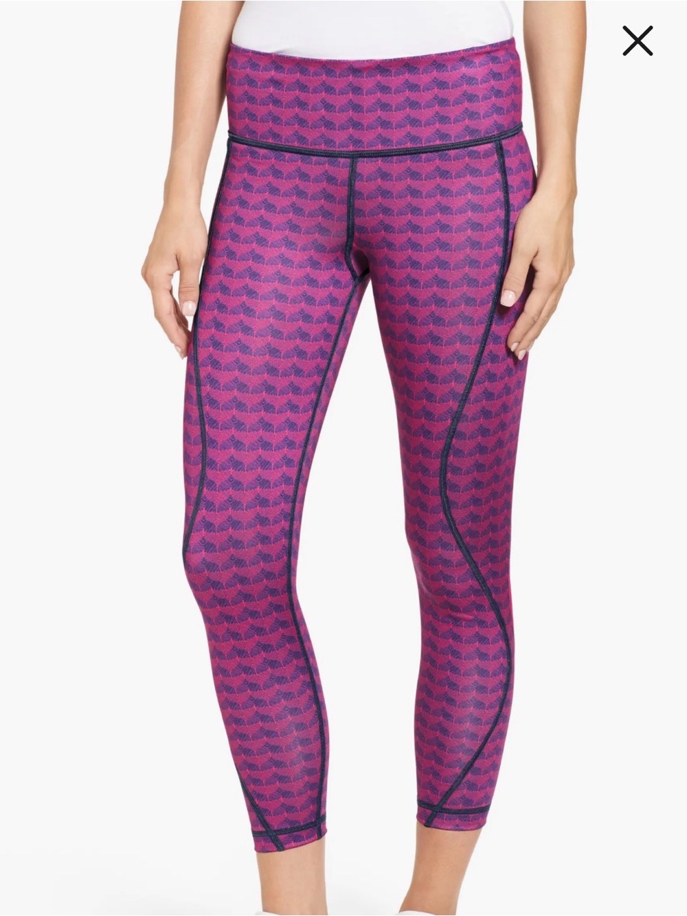 Vineyard Vines Women Performance Leggings Large Etched Whale Tail Yoga Pink Blue